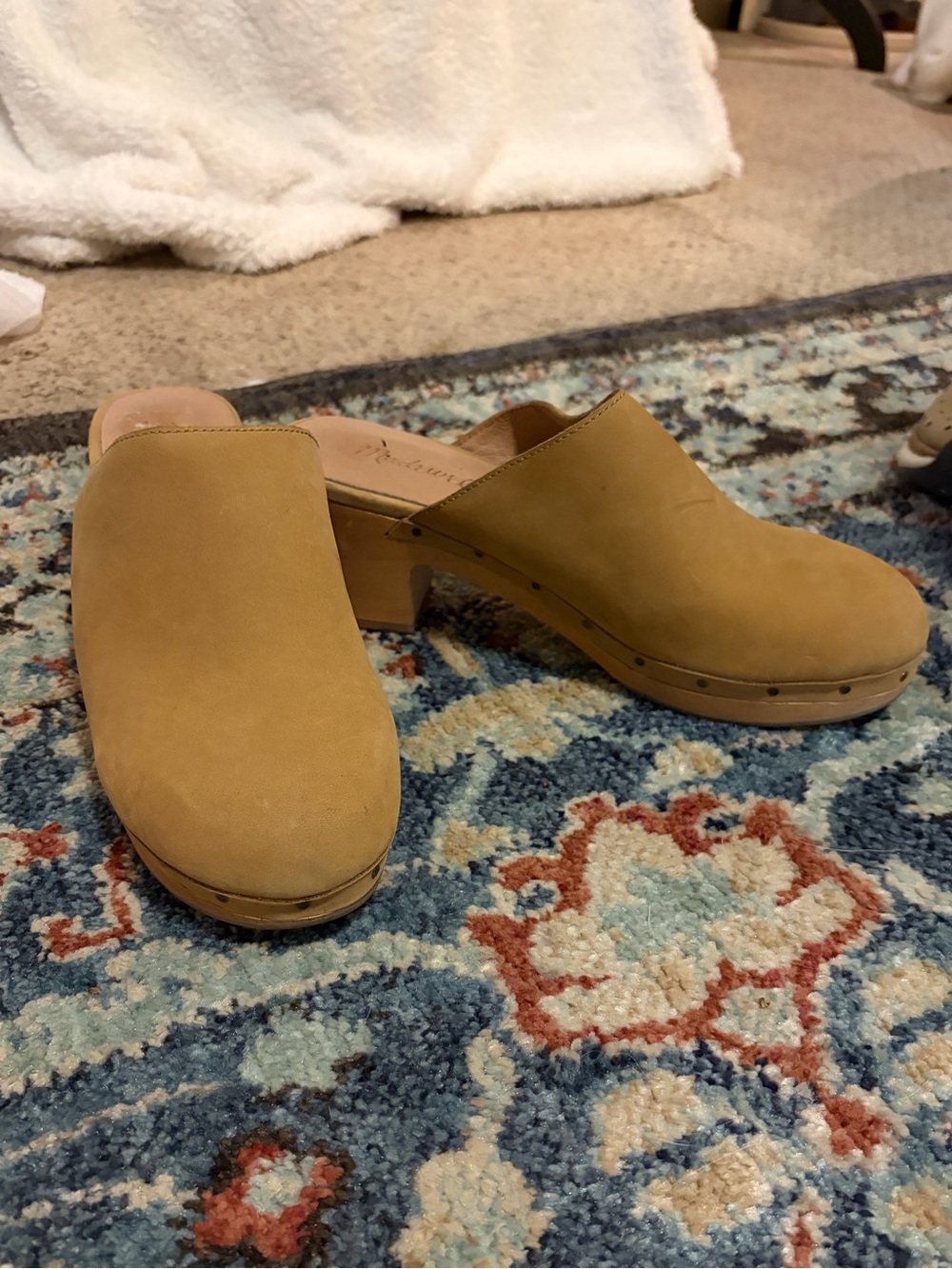 Madewell Ayanna Wooden Clog in Camel Leather. Size 7.5. Retail $128 - Picture 8 of 10
